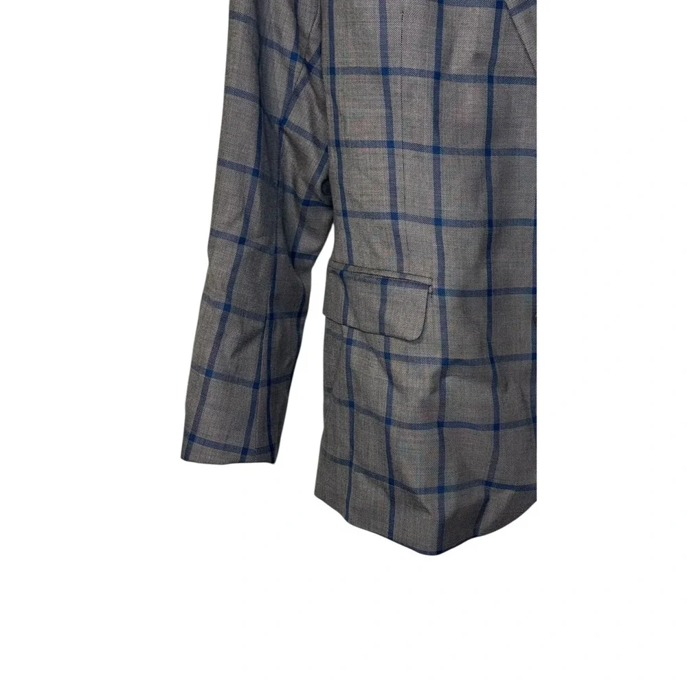 Brooks Brothers Mens Coat Plaid Double Vent 2-Button Lined Windowpane Blazer 36R